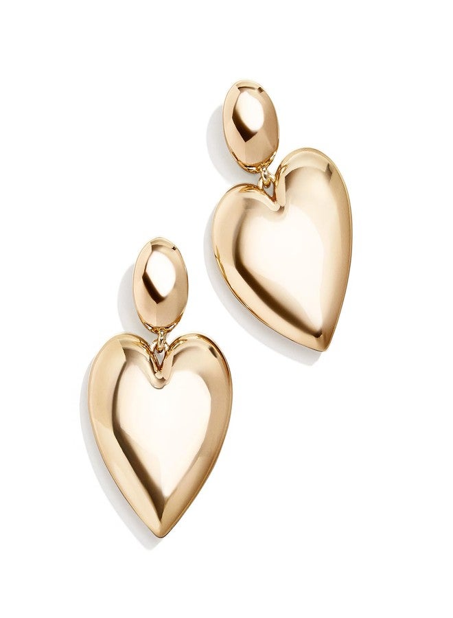 BaubleBar Sheri Drop Earrings - Luxurious 14k Gold Plated Heart Earrings, Hypoallergenic Studs for Women, Large Chunky Gold Heart Design, Heart-Shaped Drop Earrings, Women's Fashion Jewelry - Image 1